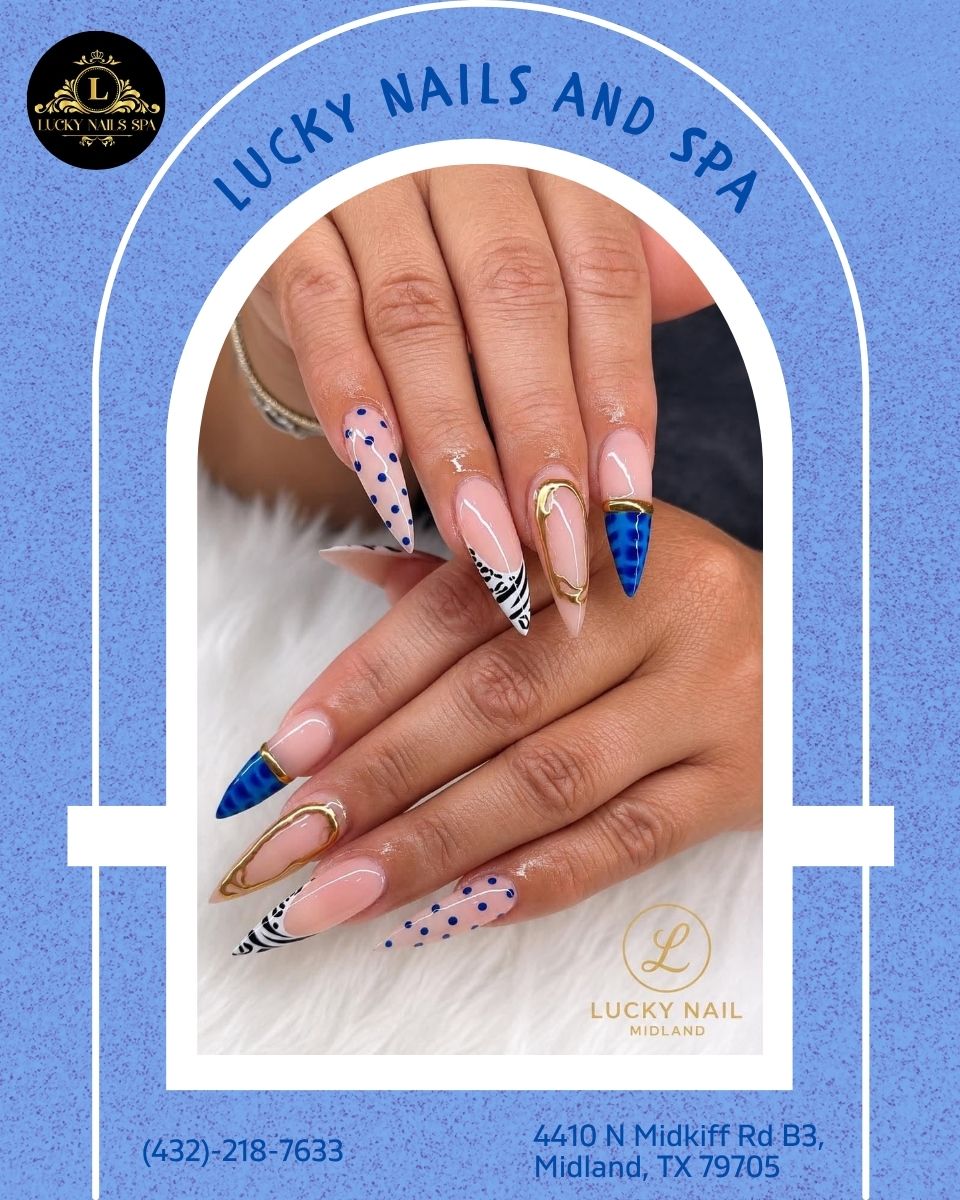 Lucky Nails and Spa nail work in Midland, Texas